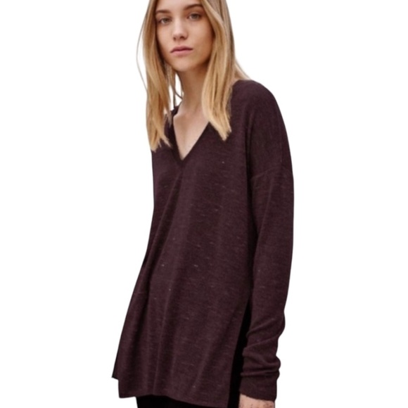 ARITZIA Wilfred Sherbrooke Asymetrical Slouchy Oversize Long Sleeve Sweater Sz L - Picture 1 of 9